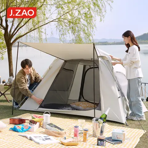 J.Zao Tente de camping à ouverture rapide et à chargement automatique par ressort