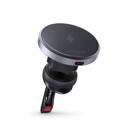 AMEGAT Car Mount Charger Qi2 Certified 15W, Air Vent Phone Holder Mount Compatible with MagSafe for iPhone 16/15/14/13/12 Series