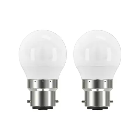 Morrisons Light Bulb LED Mini Globe Frosted Bayonet B22 Warm White 4.2W 470 Lumens 2pcs