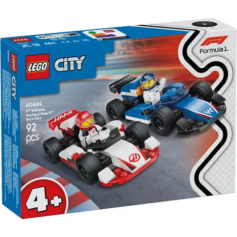 Lego 60464 City F1 Williams Racinig Haas F1 Cars