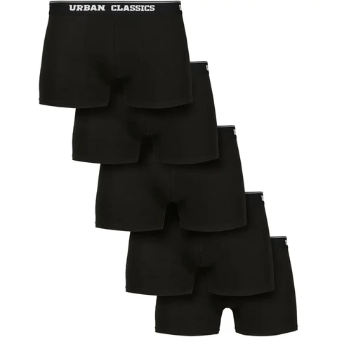 Urban Classics biologische boxerbroekjes 5-pack onderdelen - zwart, zwart, zwart, zwart, zwart, 3XL