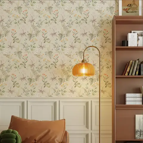 Murgall Falling Flowers Peel and Stick Wallpaper Yellow 44x305cm 1 Roll