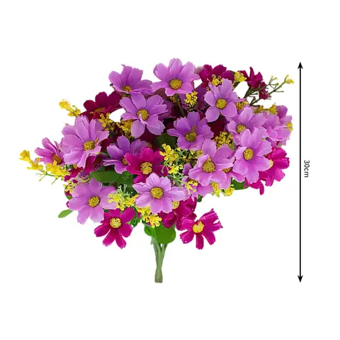 Wei's Moment 6 Bundles of Artificial Balcony  Plants and Indoors， Plastic Flowers Decoration， Faux Plastic， UV-Resistant Flowers for Graves and Garden Light purple, New Year Sale , Top gift picks