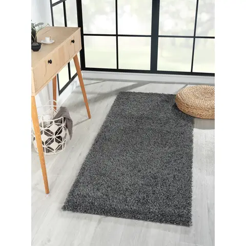 My Flair Teppich "My Shaggy" rechteckig dunkelgrau 200 x 80 cm