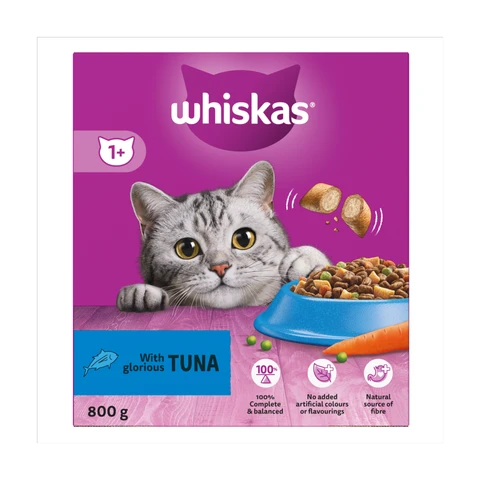 Whiskas 1+ Tuna Adult Dry Cat Food 800g