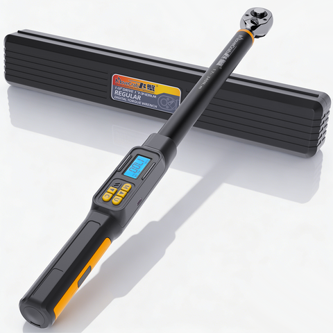 Movecrab Professioneller digitaler Drehmomentschlüssel mit 1/2" Vierkantantrieb, Messbereich 17-340 Nm ±2 % hohe Genauigkeit, LED-Anzeige mit Einheitenumschaltung (Nm/in.lb/ft.lb/kg.cm), Vibrations-, Ton- und Lichtalarm (Dreifachalarm) für Reparaturen an Autos, Motorrädern und Fahrrädern. 