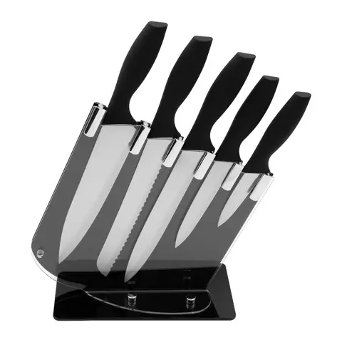 BLACKMOOR 5pc Knife Set with Acrylic Block