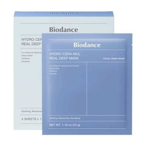 Biodance Hydro Cera-nol Real Deep Mask Lot de 4 masques apaisants et renforçants 