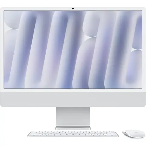 Apple 24 inch iMac met 4,5K Retina-scherm, M4-chip met 10-core CPU en 10-core GPU, 16 GB, 256 GB SSD, NL QWERTY-toetsenbord - zilver