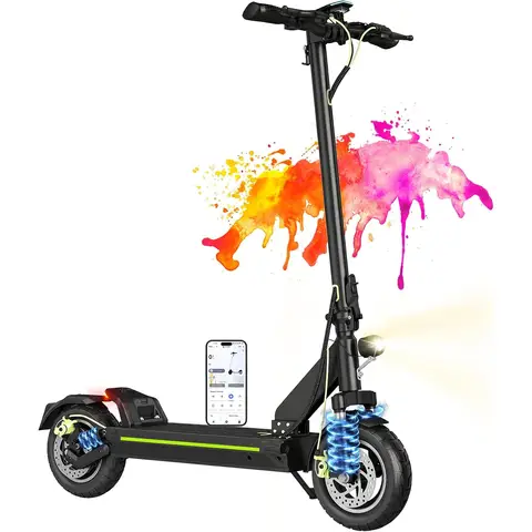 TODIMART D8 Trottinette électrique pour adultes, Autonomie 75-80 km, Batterie 48 V 18,2 Ah, Moteur 500 W (800 W en crête) Portable Pliable Puissante Tout-terrain Ultra légère Double suspension