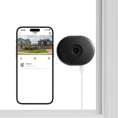 ZOSI 3MP 2K beveiligingscamera voor binnen, netstroomaansluiting, volledig kleuren nachtzicht, AI-detectie van mensen en voertuigen, 2.4/5 GHz WiFi, 24/7-opname, tweerichtingscommunicatie, eenvoudige installatie, 1 stuk