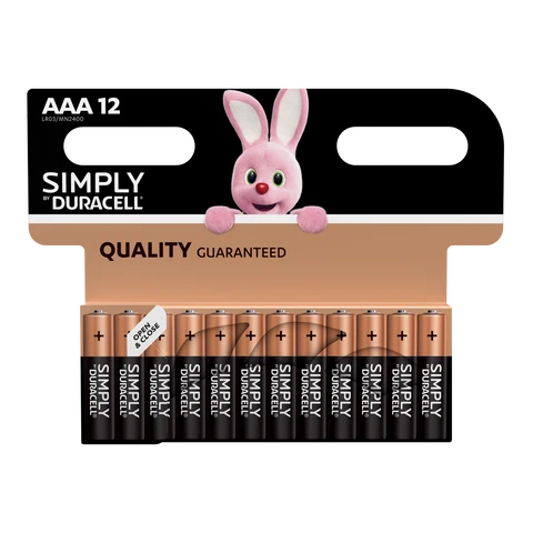 DURACELL Simply AAA Alkaline Batteries - 12 Pack
