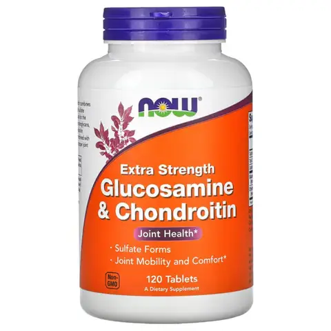 NOW Foods Glucosamine + Chondroitin Joint Health Extra Strength Tablets - 120 Tablets