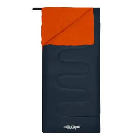 Milestone Sleeping Bag Envelope Style 2 Seasons Charcoal/Orange 150GSM