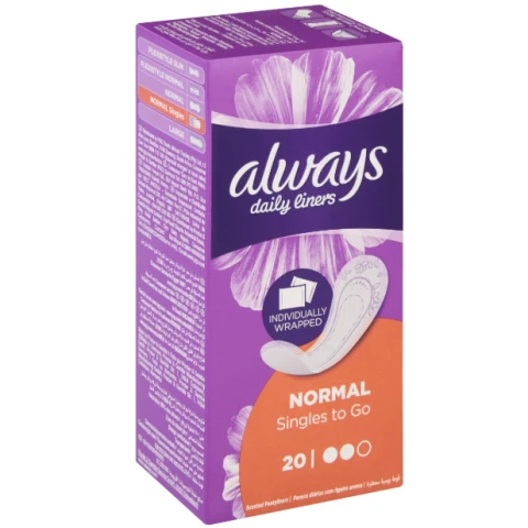 Always Daily Fresh Normal Wrapped Panty Liners 20 Liners, With Fresh Scent,