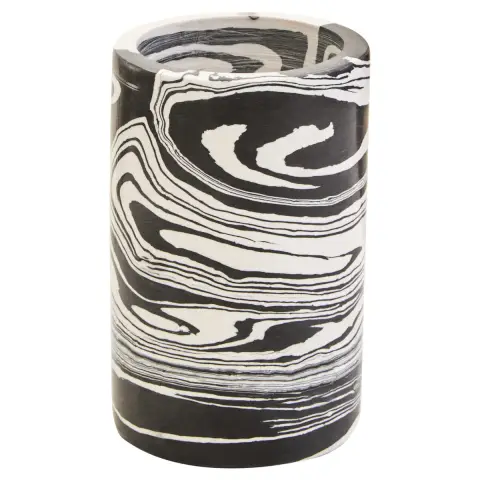 Helsa Black And White Marble Two Way Candle Holder