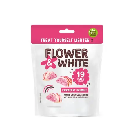 Flower & White - Raspberry Crumble Meringue Bites - 75g
