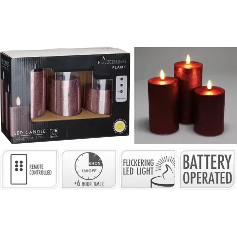 LED-Kerzen-Set mit 3 Stück