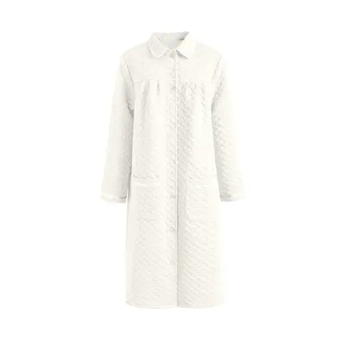 IZURIA lapel white long sleeved robe  L