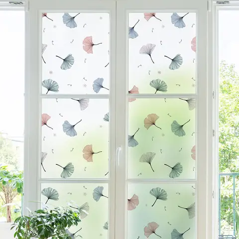 Floral wall stickers, peelable wallpaper murals, suitable for girls' bedrooms and living rooms,Ginkgo leaves