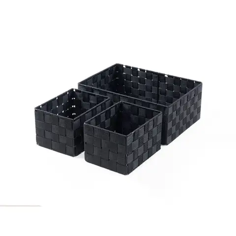 PP geflochene Aufbewahrungsbänder – S/3er-Set – schwarz – L: 13,5 x 9,5 x 5,1 Zoll – 2 Stück – S: 7,9 x 6 x 5 Zoll – Neujahrssale – Top-Geschenkideen