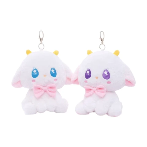 Peluche Mouton avec nœud papillon rose, modèle aléatoire - 21 cm 