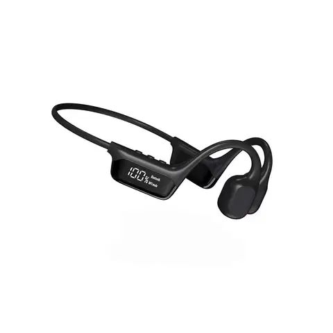 Écouteurs Verbex BL-09 noirs, écouteurs à intelligence artificielle, à conduction osseuse, pour la natation, Bluetooth, pour le sport, avec réduction de bruit et confortables à porter.