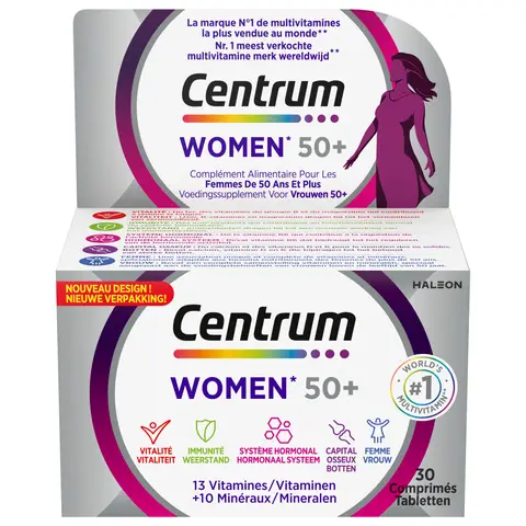 CENTRUM Women 50+ Complément alimentaire multi vitamines et minéraux pour femmes de 50 ans et plus - 30 comprimés