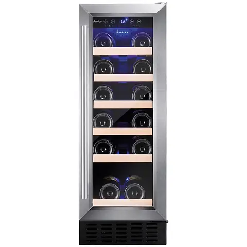Amica AWC300SS 30cm Wide Wine Cooler, Stainless Steel, G Rated
