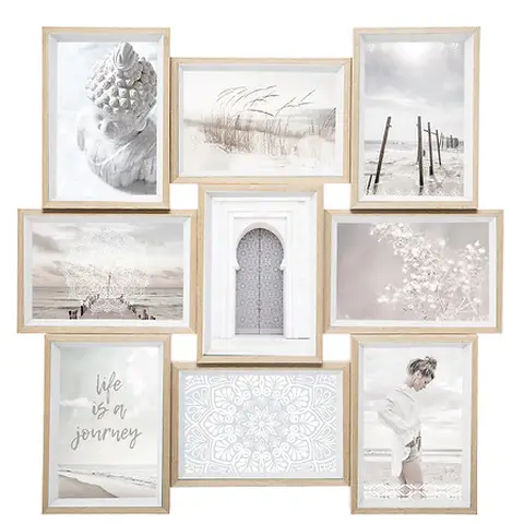 Moly Fotocollage-Rahmen für 9 Fotos, gemischte Farben