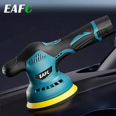 EAFC 12V Polishing and Waxing Machine 2800-5500RPM Cordless Car Waxing Tool Sanding Machine Reachargeable (2500mAh Battery*3)