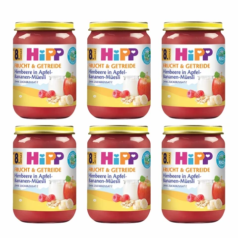 HiPP Frucht & Getreide Apfel, Banane, Muesli 6 x 190 g