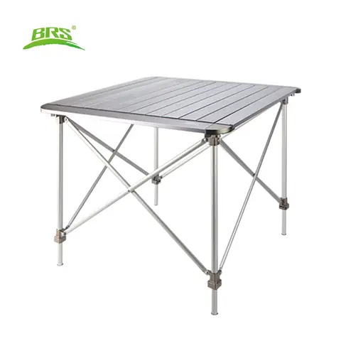 BRS Z31 Multi-person Camping Table, Portable Foldable Adjustable Height Aluminum Table,69 cm × 69 cm (27.17 in × 27.17 in)