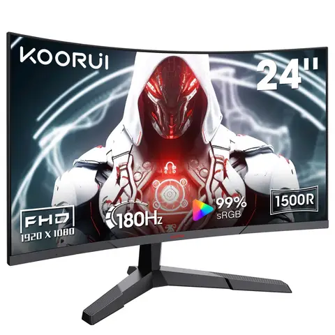 24E6CA  Écran PC Gamer Incurvé 23,6" VA FHD 180Hz Rouge/Noir