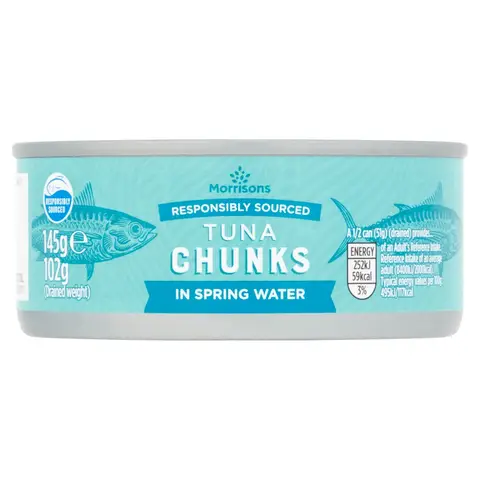 Morrisons Fad Free Tuna Chunks In Spring Water 145g