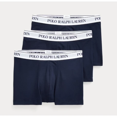 Ralph Lauren Classic Stretch-Cotton Trunk 3-Pack - Navy White