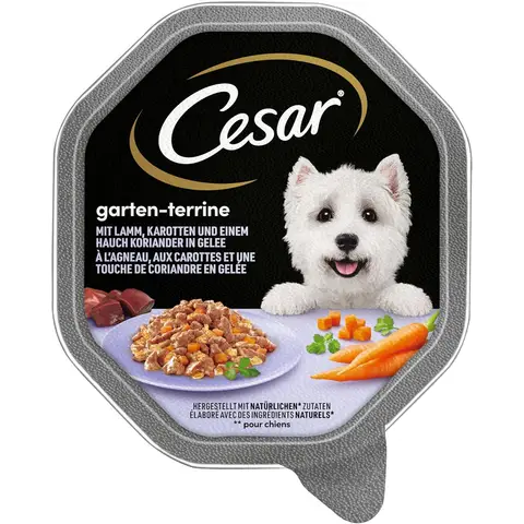 Cesar Garten-Terrine mit Lamm, Karotten und einem Hauch Koriander in Gelee 150 g