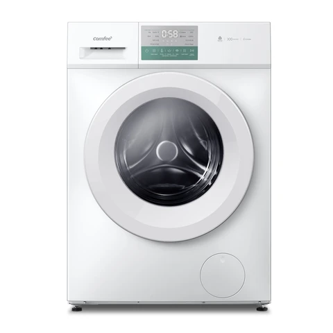 COMFEE' Lave-linge autonome, 8 kg, classe énergétique A-10%, fonction vapeur, moteur BLDC, certification Woolmark, panneau tactile, Blanc - CFP03EW80W-HR [Classe énergétique A]