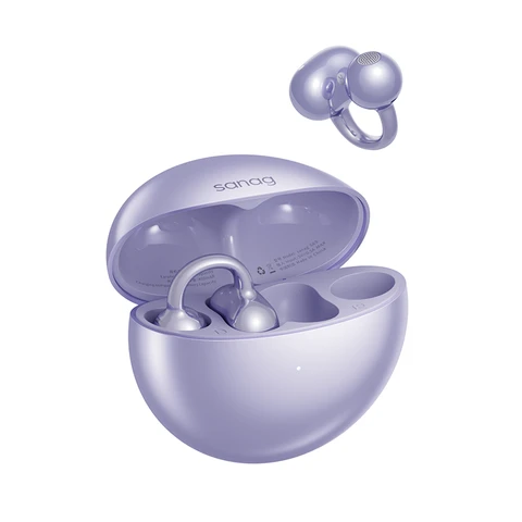 Sanag S6SUltra Earbud Wireless Open Ear Clip Earphones HiFi Stereo bluetooth Headset Intelligent AI S-S6SUltra-CL-Headphones-Purple