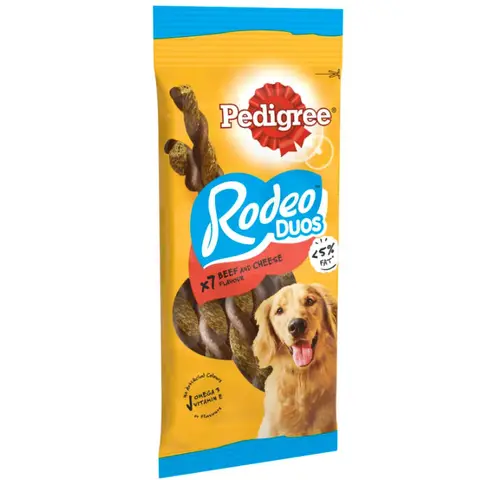 Pedigree RODEO Duos Adult Dog Treats Beef & Cheese 7 Chews 123g