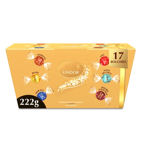 LINDT LINDOR Boîte de Chocolats Assortis, 222g