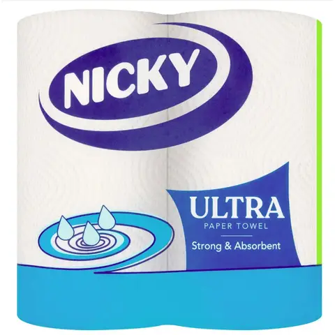 Nicky Ultra Kitchen Towel, 3-Ply, 2 Rolls