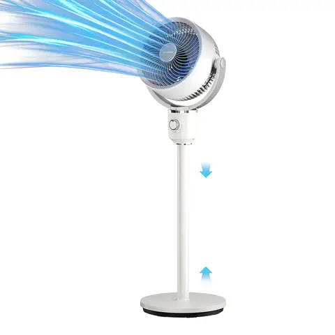 Airmate Ventilateurs de circulation d'air, hauteur réglable [0,45 à 1,08 m], 3 pales, portée du vent jusqu'à 10 m, commande à molette, démontables et portables, Nouveauté