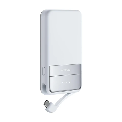 EcoFlow Qi2 MagSafe Powerbank 5000 mAh 30 W mit USB-C-Kabel, magnetische Powerbank, kabelloses, tragbares Ladegerät, externe Akkus für Mobiltelefone, kompatibel mit der iPhone 17/16/15/14/13-Serie, Blau
