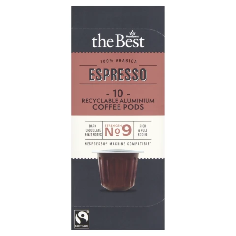 Morrisons The Best Fairtrade Espresso Pods 10 X 52G