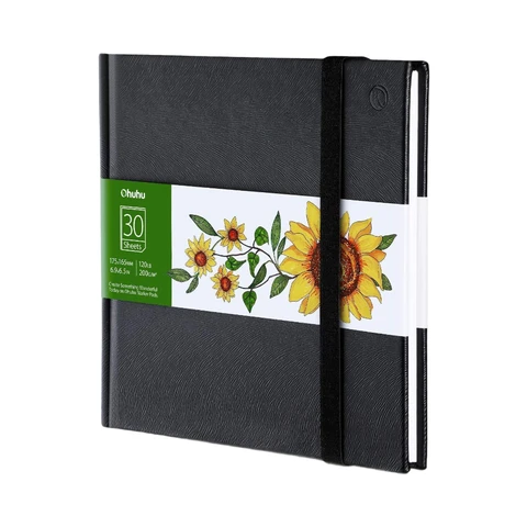 Ohuhu A4 Hardcover Sketchbook for Markers - 200GSM Heavyweight Acid-Free Paper， 156 Pages (78 Sheets)， No Bleed-Through， PU Cover Sketchbook for Drawing & Sketching, New Year Sale , Top gift picks