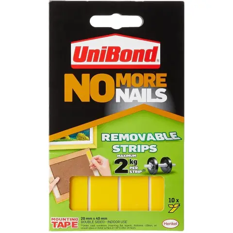 Unibond No More Nails Removable Strips 10 pk
