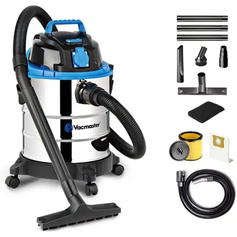 Vacmaster VQ1220SC Nass-/Trockensauger, Industrie-Sauger, Blasfunktion, Nass-/Trockensauger ohne Beutel, 1250 W, 20 L