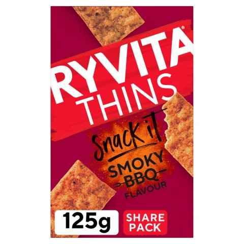 Ryvita Snack It Thins Smoky Bbq Flavour 125g