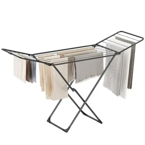 SONGMICS Clothes Drying Rack, 182×100×50cm, Black